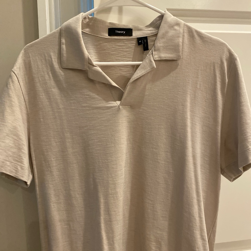 Men's Theory Cream Polo Shirt (Perfect condition)